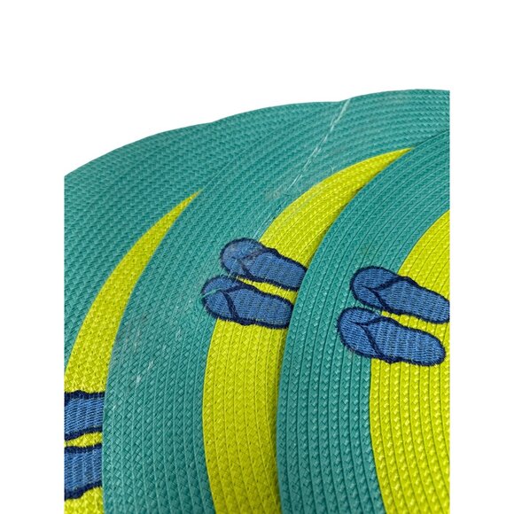 Woven Flip Flop Design Braided 15 Inch Classic Round Set of 4 Placemats - Picture 2 of 4